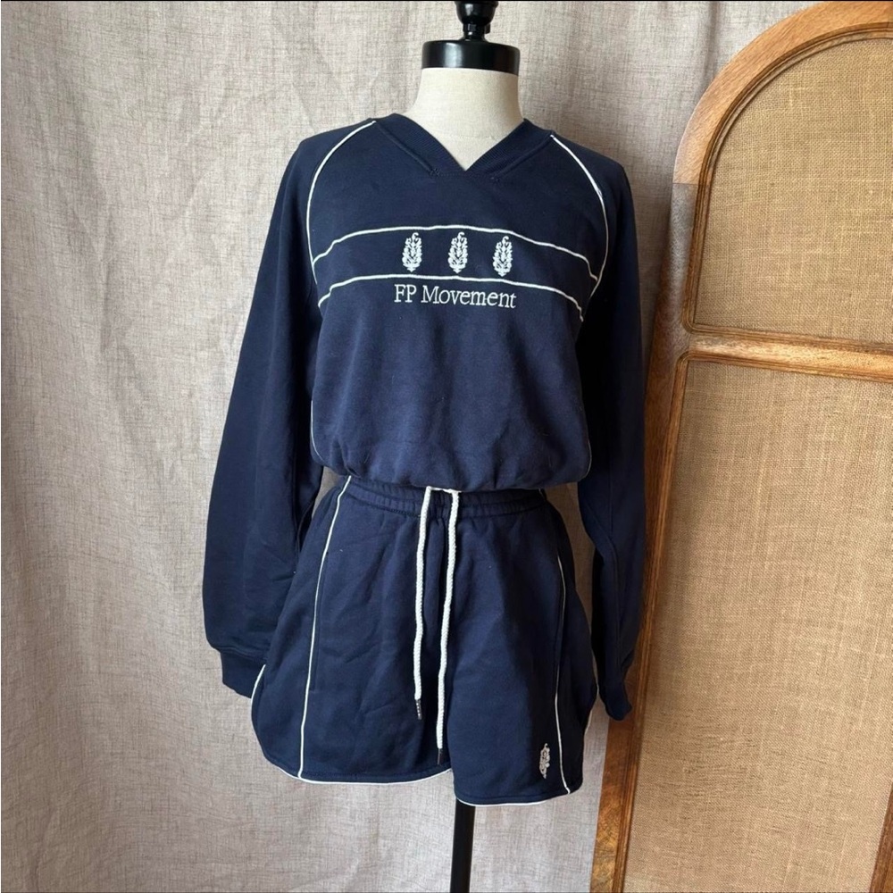 FP Movement by Free People Navy Sweatshirt and Shorts Set